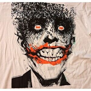 Batman Joker Smiling Face Of Bats T Shirt Mens 2XL XXL DC Comics Graphic New
